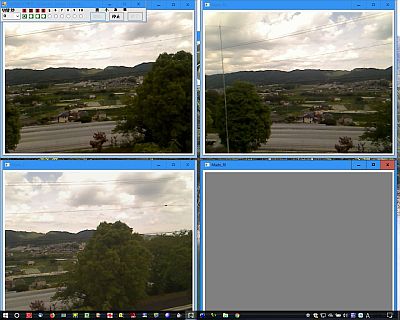 図5:やはり、4画面/窓同時は無理! <click>→図6:以前の2画面切替方式なら4画面も可能だが